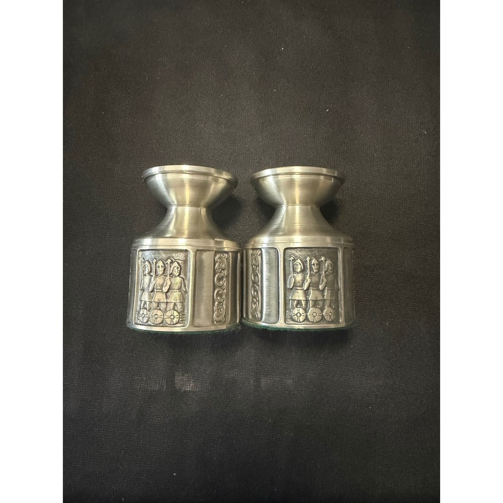 Vintage Konge Tinn Norwegian Pewter Candleholders Pair 5300 Original Boxes